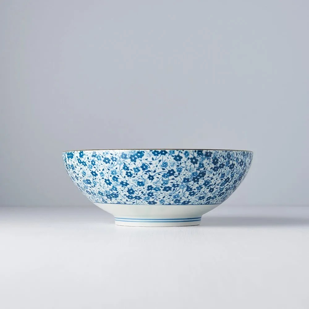 Niebiesko-biała miska ceramiczna MIJ Daisy, ø 21,5 cm