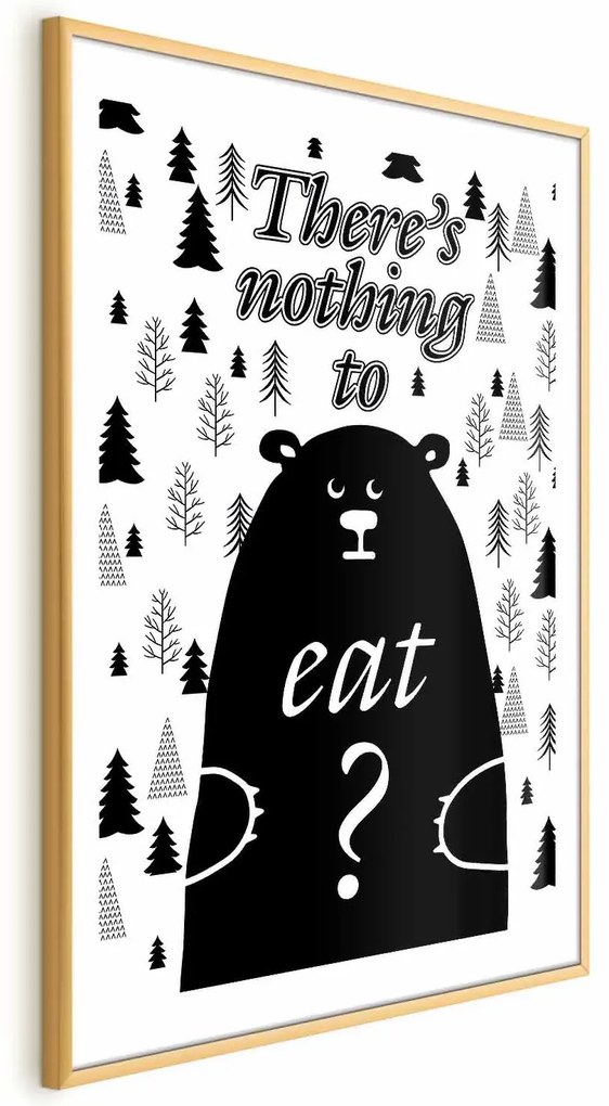 Plakat Nothing to eat 29,7x42 cm z ramą złotą z marginesem ARTGEIST B