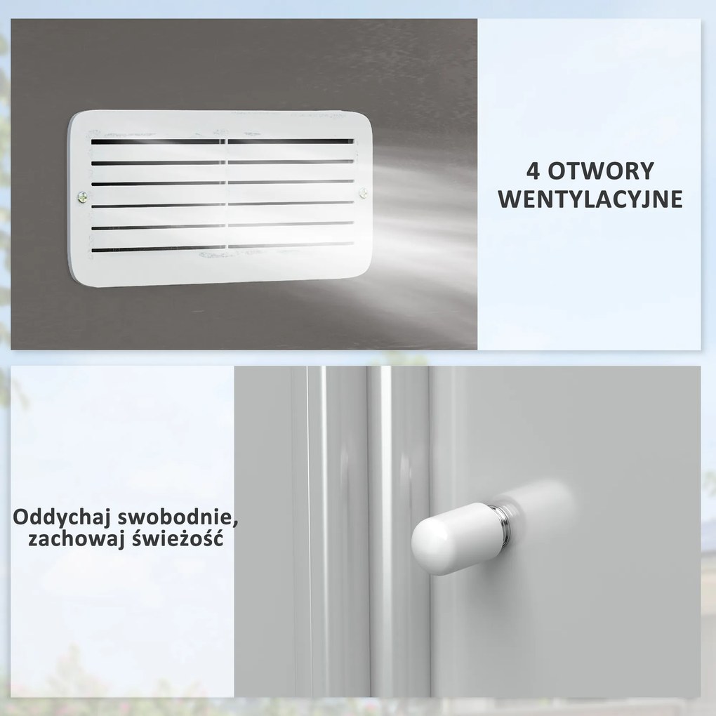 Outsunny Szopa Ogrodowa - Budynek Dla Narzędzi Ogrodowych 4x3, Trwały, Aosom PL