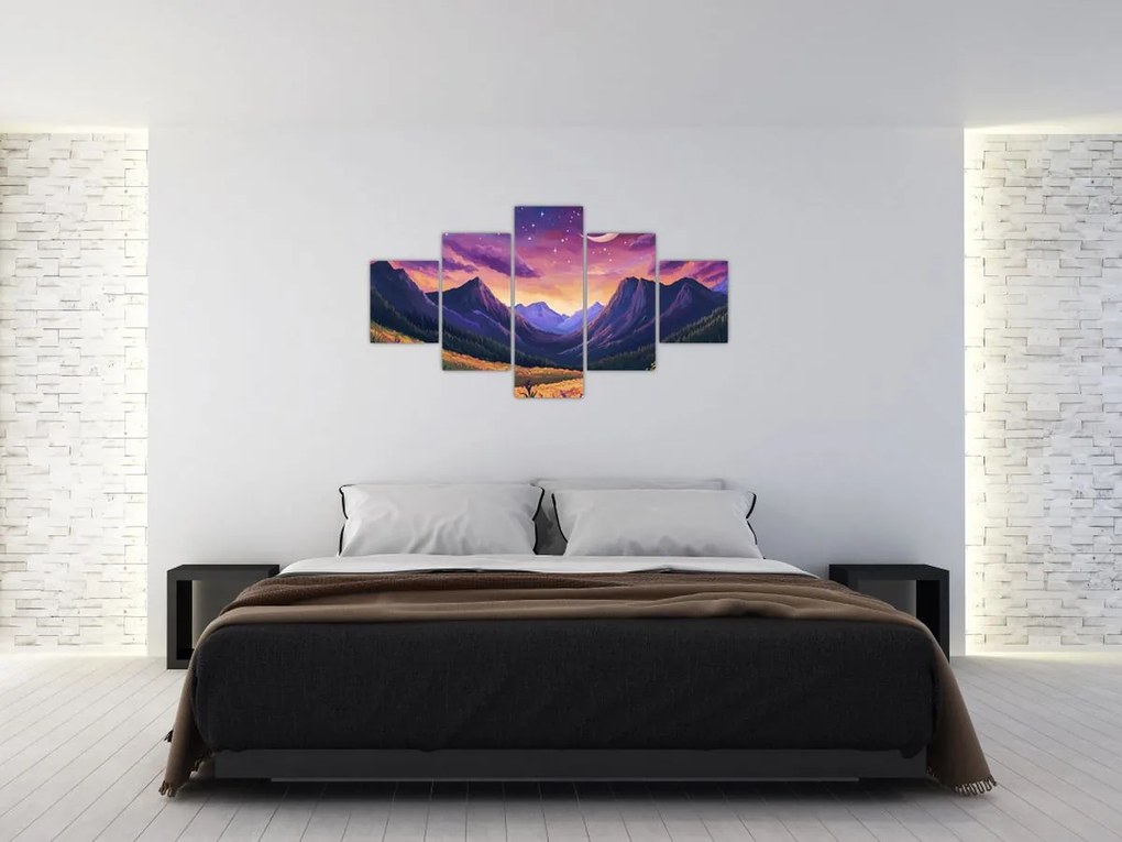 Obraz - Fioletowy krajobraz (125x70 cm)