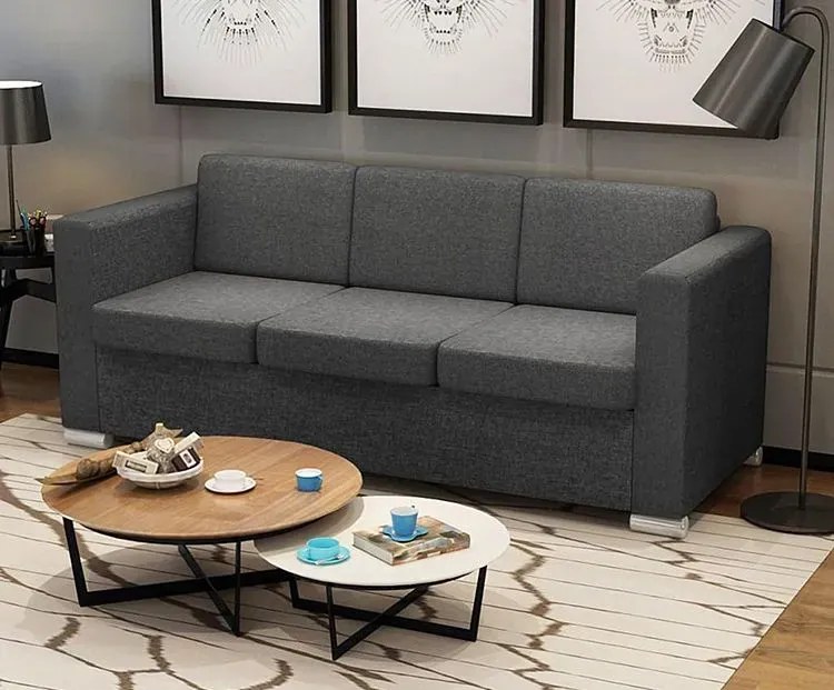 Trzyosobowa ciemnoszara sofa loftowa - Sigala 3Q