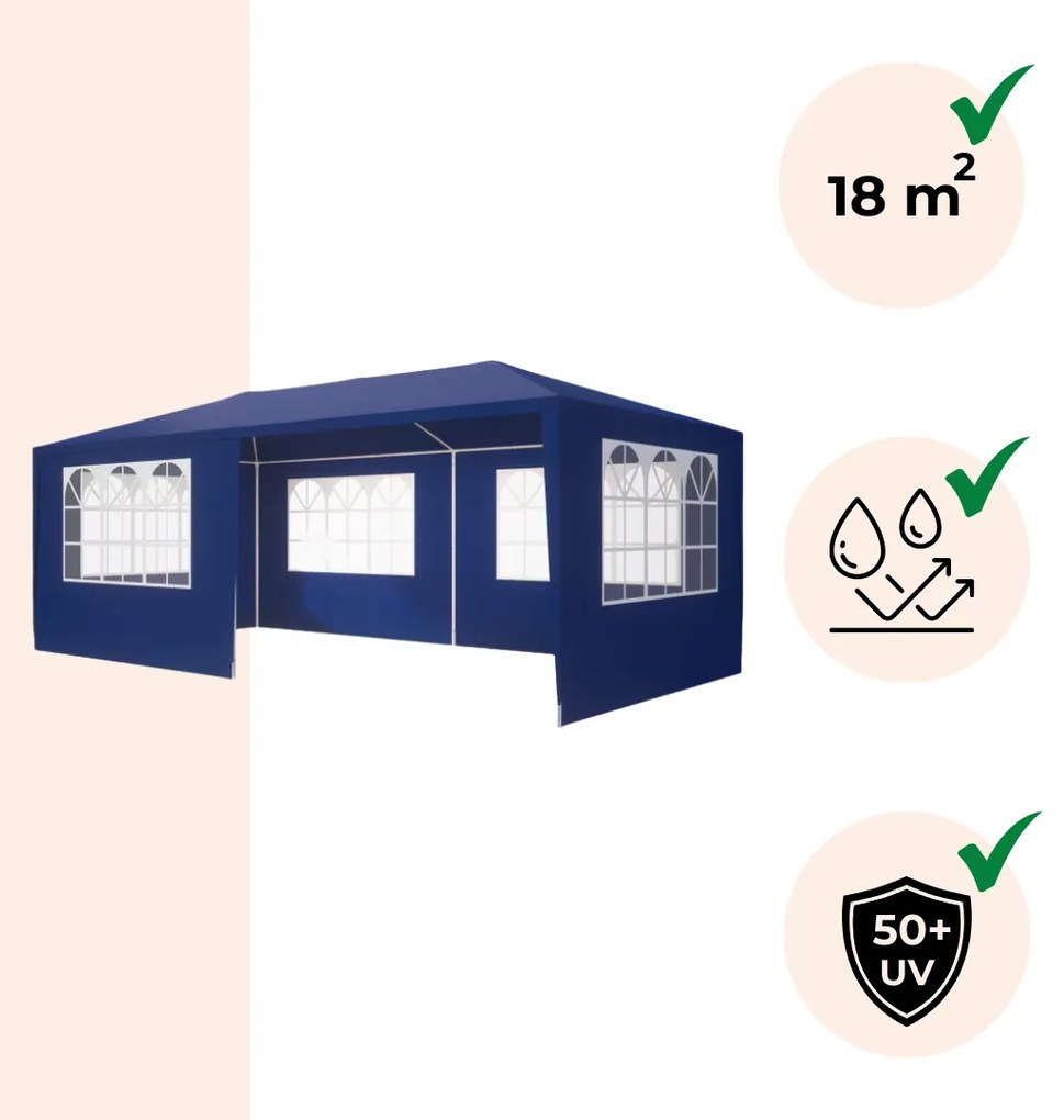 Namiot imprezowy NEAPOL, 3x6m, niebieska Jurhan