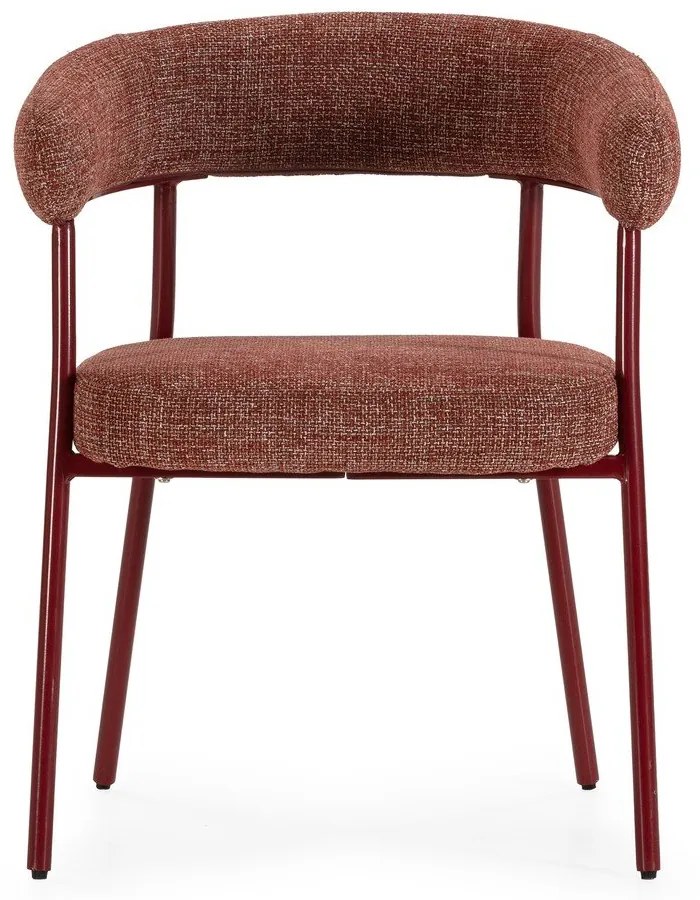 Tapicerowane fotele jadalniane zestaw z podłokietnikami 2 szt. w kolorze terakoty Yuri – MOME