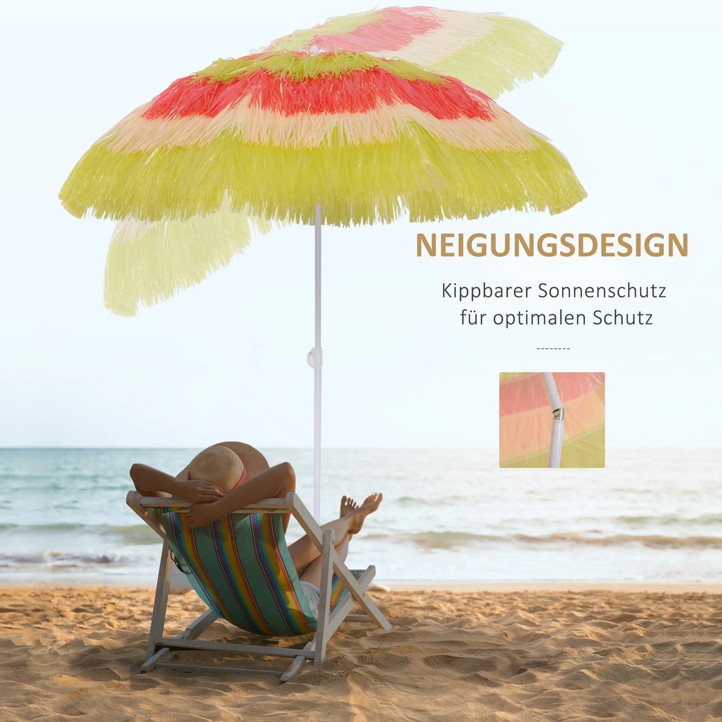 Outsunny Parasol Hawajski Plażowy Imprezowy Ogrodowy Ø160cm Kolorowy 4 Modele | Aosom PL