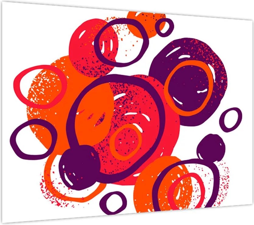 Obraz - Motyw z kółkami w ciepłych kolorach (70x50 cm)