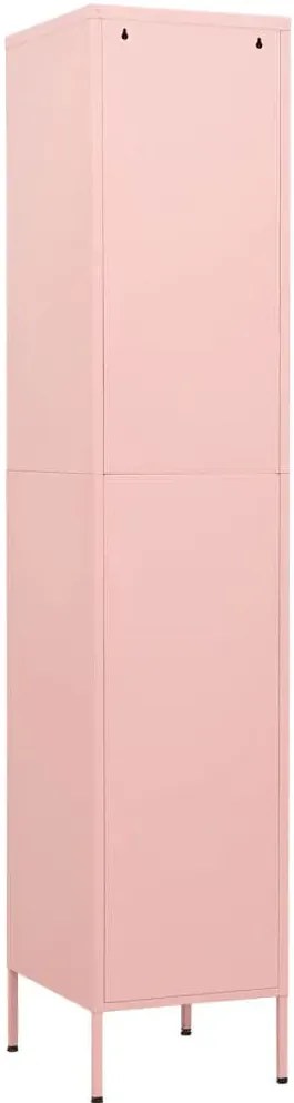 Stalowa różowa szafa zamykana na klucz M2-E61