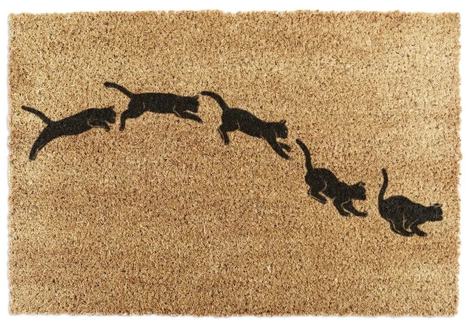 Wycieraczka z włókna kokosowego 40x60 cm Jumping Cats – Artsy Doormats