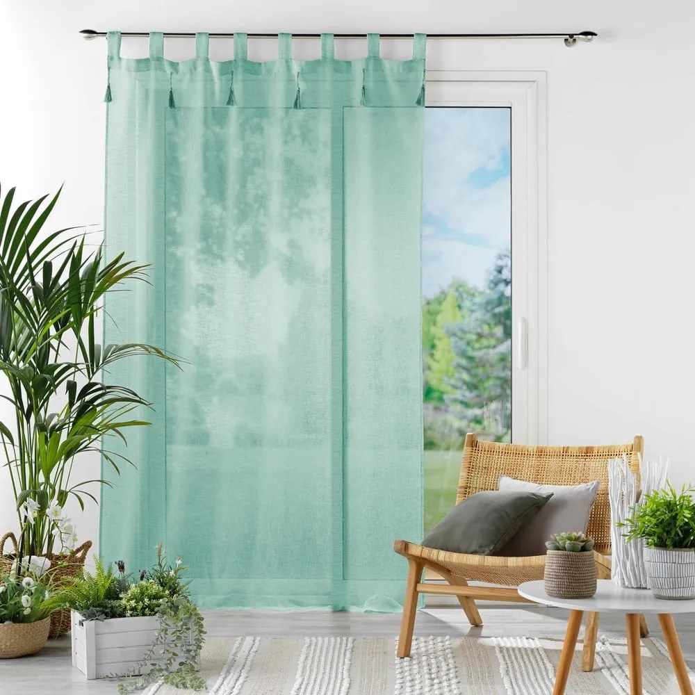 Zielona firanka 140x240 cm Dalila – douceur d'intérieur