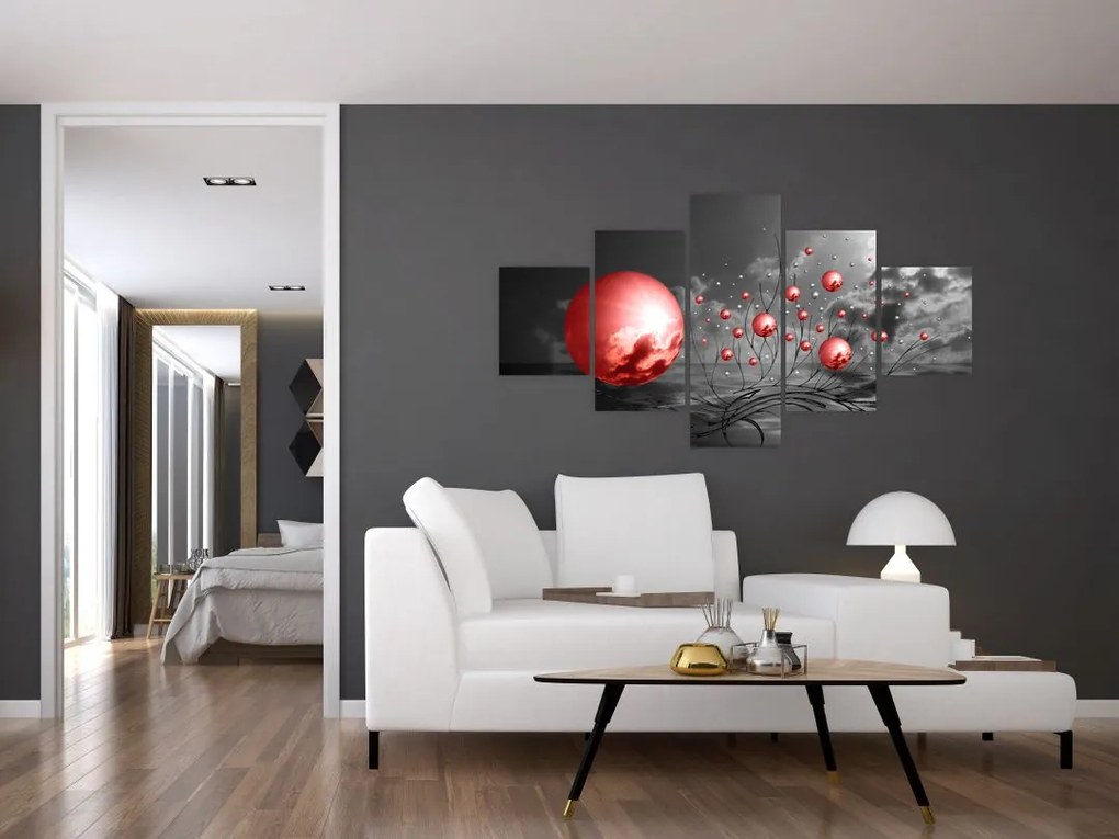 Obraz czerwonych kul (125x70 cm)