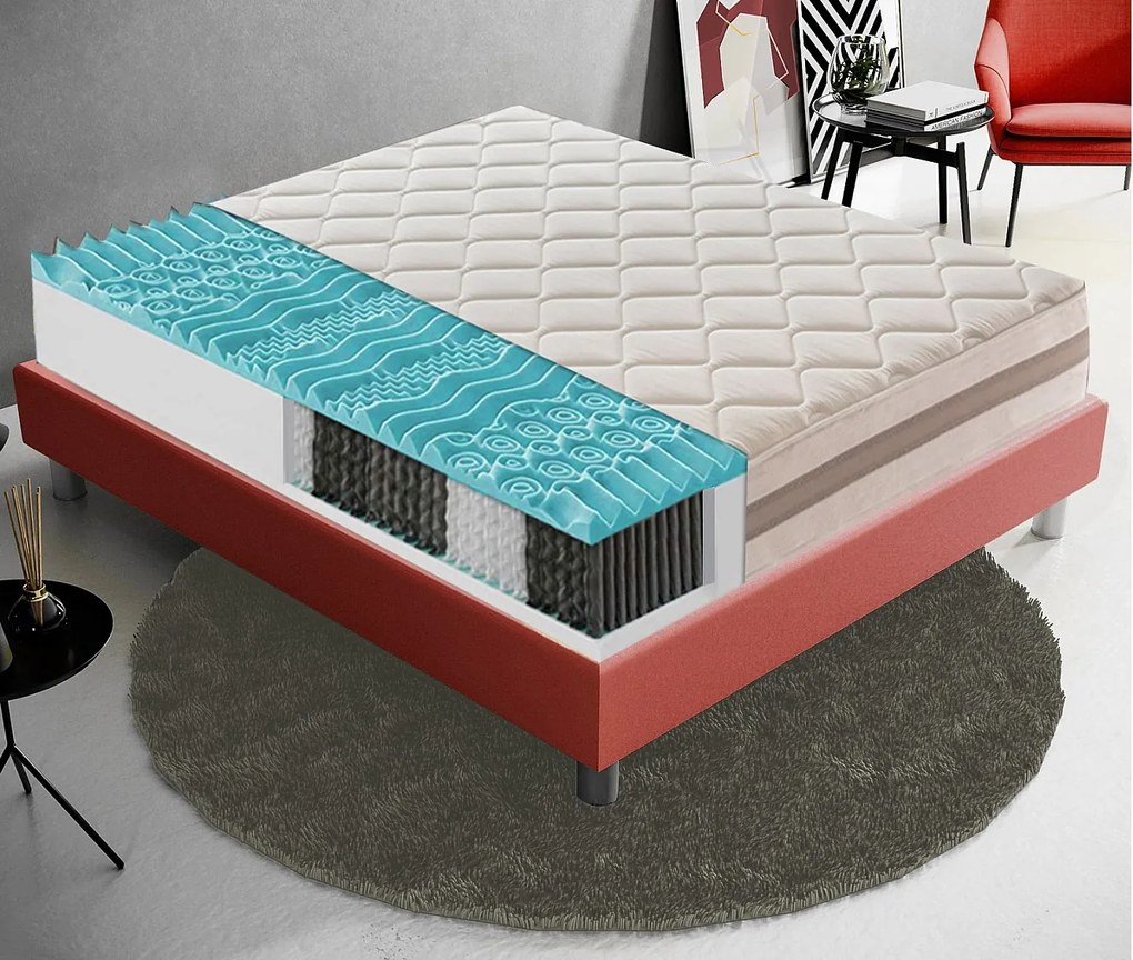 Materac kieszeniowy 120x190 cm - pianka memory - grubość 22 cm