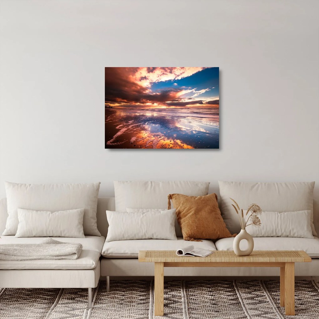 Obraz na szkle - Wieczorna plaża (70x50 cm)