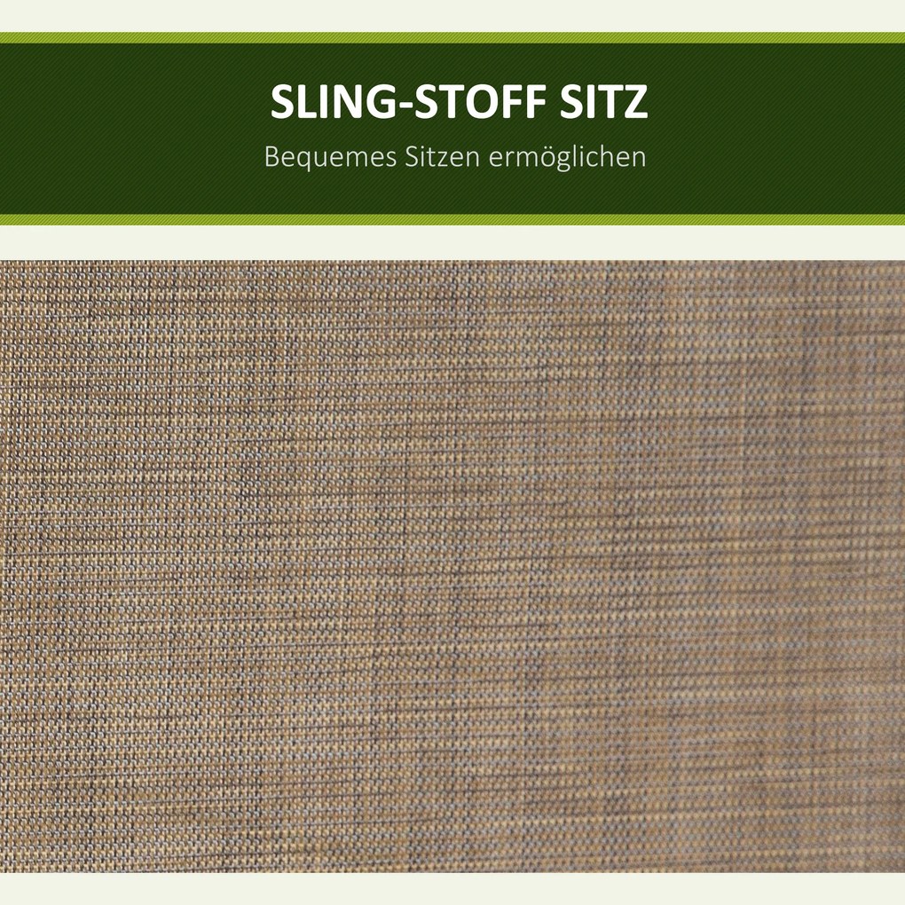Outsunny 3-osobowa Huśtawka Ogrodowa z Daszkiem, Ławka Huśtawkowa z Półką, Aluminium, 196 x 128 x 172 cm, Brązowy