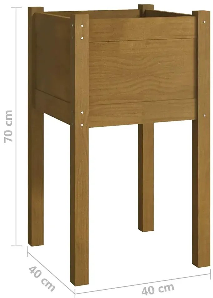 Komplet brązowych donic ogrodowych z drewna sosnowego Z1-B24
