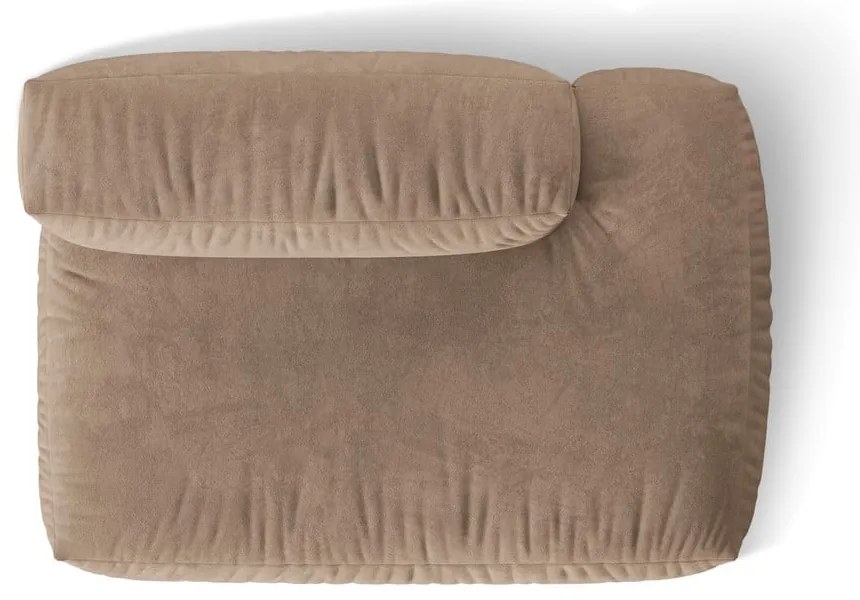 Jasnobrązowy aksamitny moduł sofy (prawostronny) Martina – Micadoni