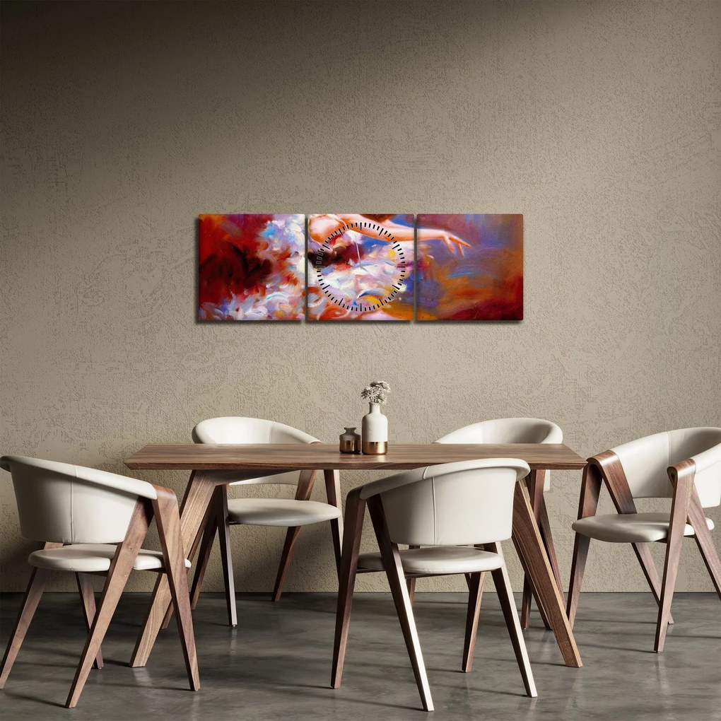 Obraz - Baletnica, malarstwo (z zegarem) (90x30 cm)