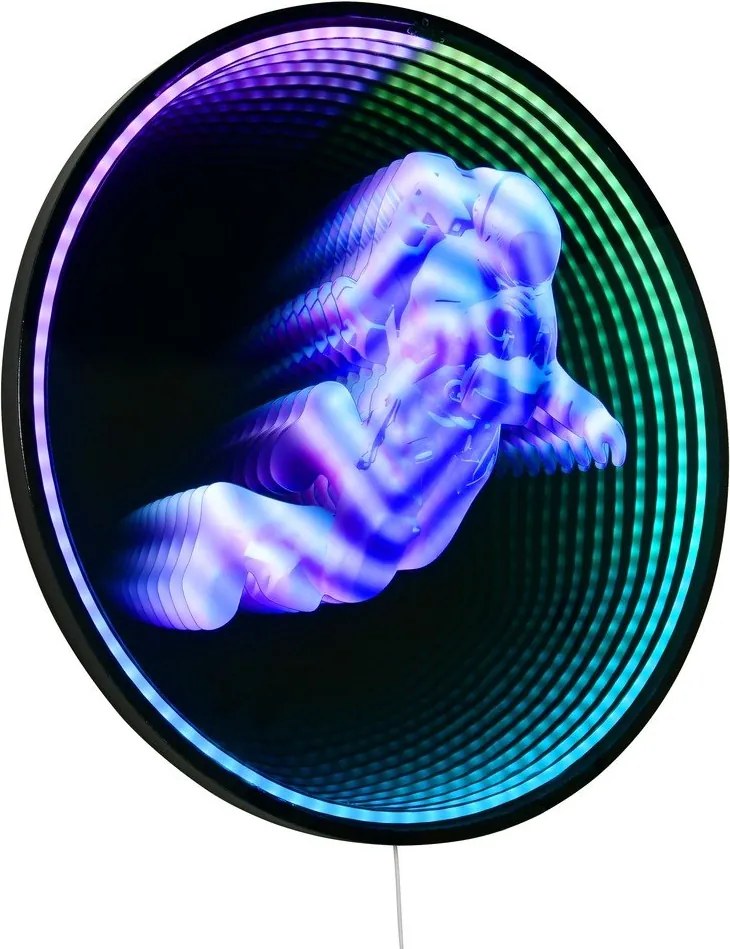 Czarna dekoracja świetlna ścienna do kontaktu ø 60 cm Duke – Reality