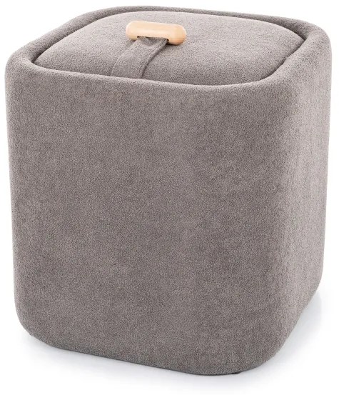 Szary taboret NAP z miejscem do przechowywania 37x37 cm
