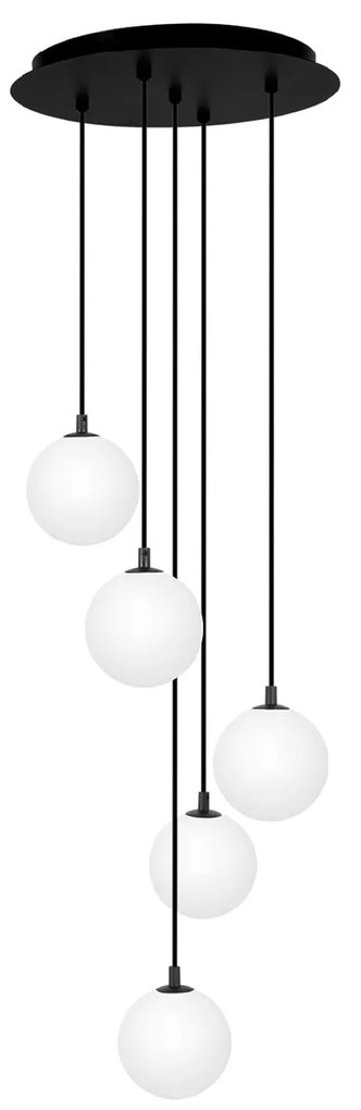 Lampa wiszaca pięć mlecznych kloszy Aspen 5