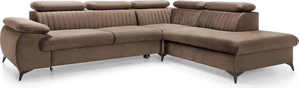 Brązowy narożnik rozkładany z pojemnikiem B0-B39