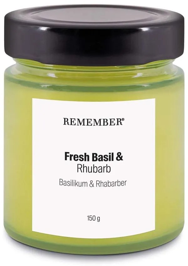 Zapachowa sojowa świeca czas palenia 35 h Fresh Basil &amp; Rhubarb – Remember