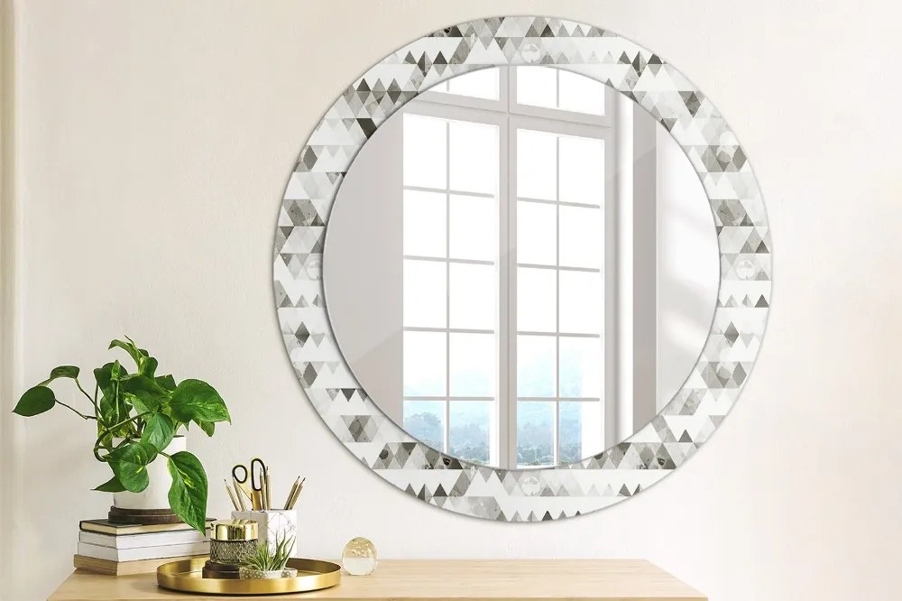 Lustro z nadrukiem dekoracyjne okrągłe Tęczowy trójkąt