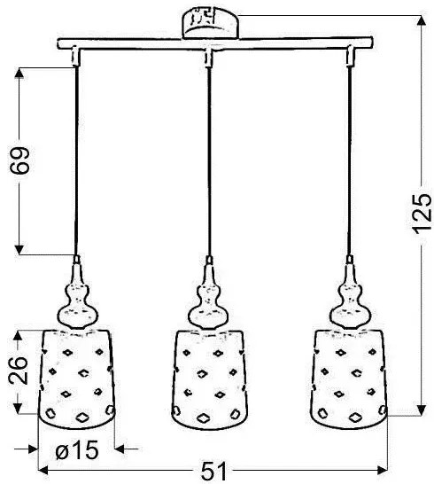 Dekoracyjna lampa wisząca na listwie - 4X V155 N4-B22