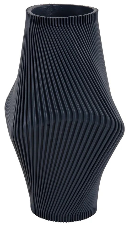Ciemnoniebieski wazon z żywicy polimerowej (wysokość 30 cm) Twisted Rib – PT LIVING