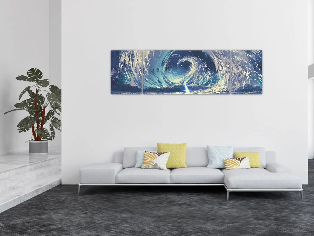 Obraz - Ilustracja przedstawiająca chłopca z włócznią (170x50 cm)