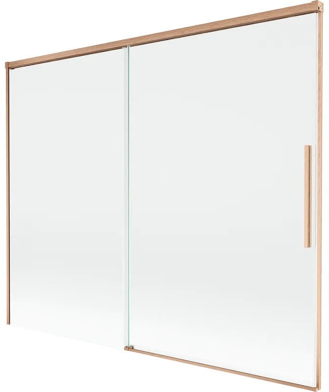 Mexen Rox parawan nawannowy 2-skrzydłowy rozsuwany 190 x 150 cm, transparent, miedź szczotkowana - 8C9-190-001-65-00