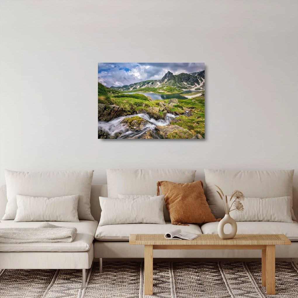 Obraz na szkle - Widok na górę Riła (70x50 cm)