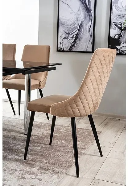 KRZESŁO PIANO B VELVET CZARNY STELAŻ/BEŻ BLUVEL 28 SIGNAL