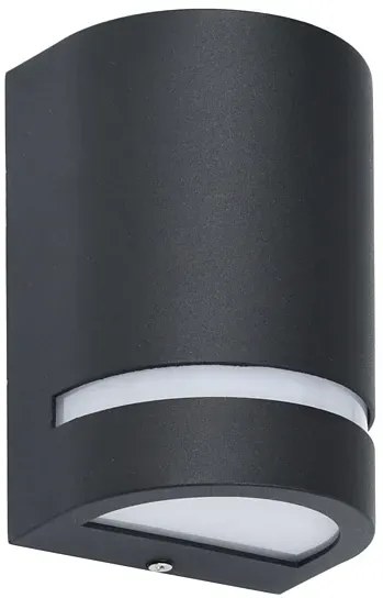 Komplet 2 czarnych półokrągłych kinkietów zewnętrznych - O-002 C0-S02