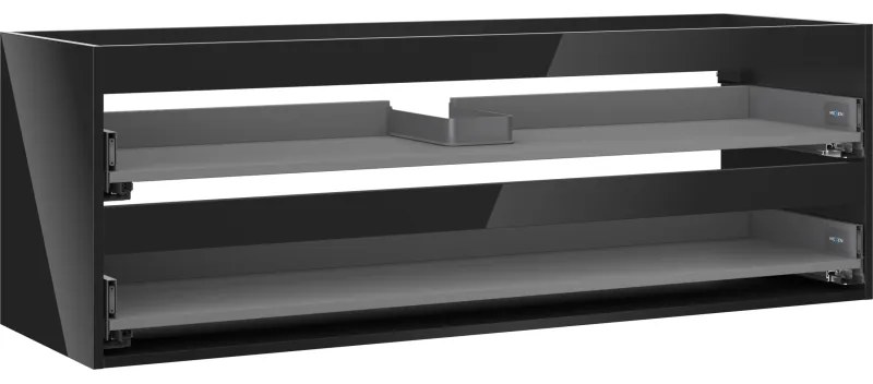 Mexen Box-A korpus szafki podumywalkowej 140 cm, 2 szuflady, czarny połysk - 91AX0-1400-470-2-70