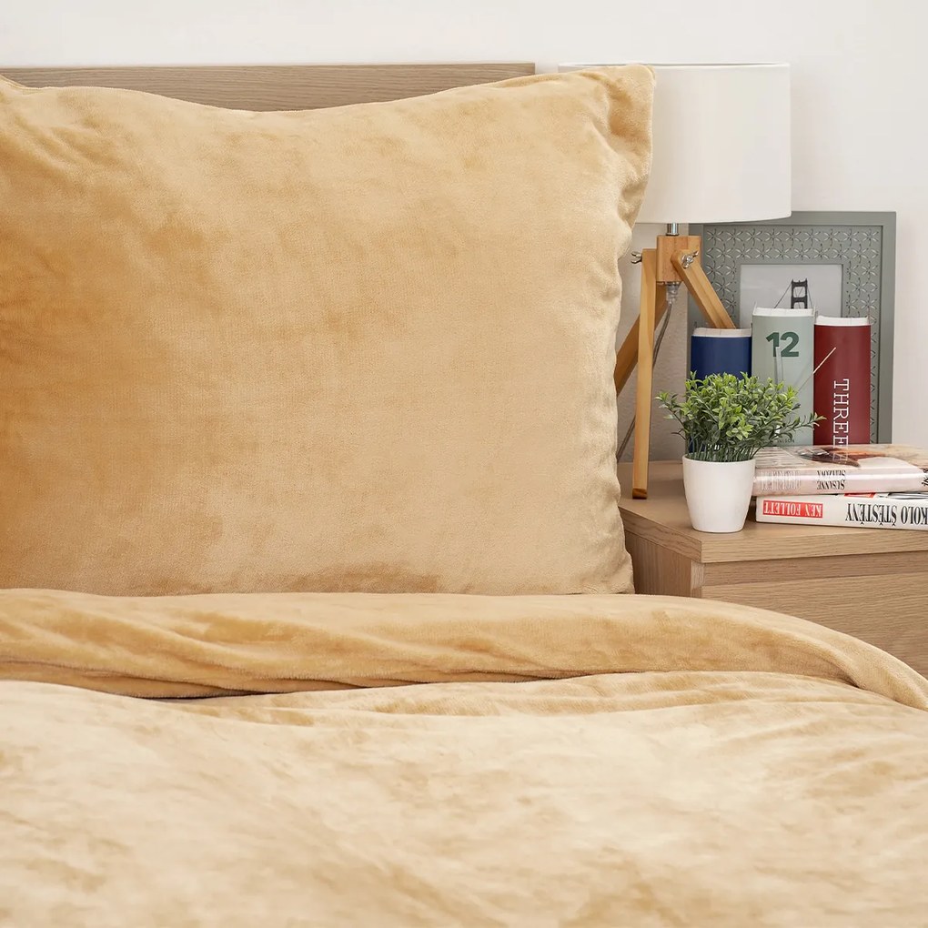 4Home pościel mikroflanela beżowy, 140 x 220 cm, 70 x 90 cm