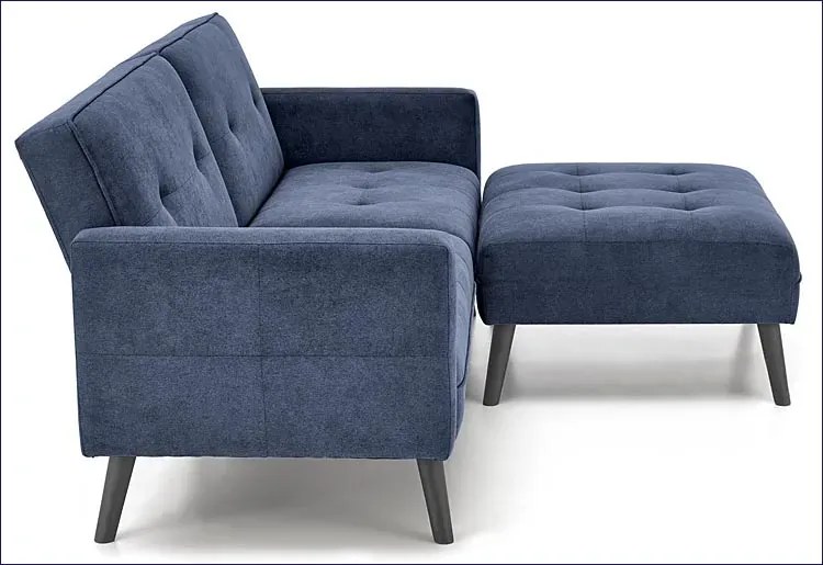 Granatowa sofa narożna z funkcją spania - Leris