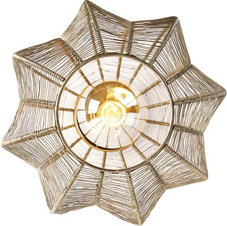 Industrialna lampa sufitowa brązowa z czarnym - Dong