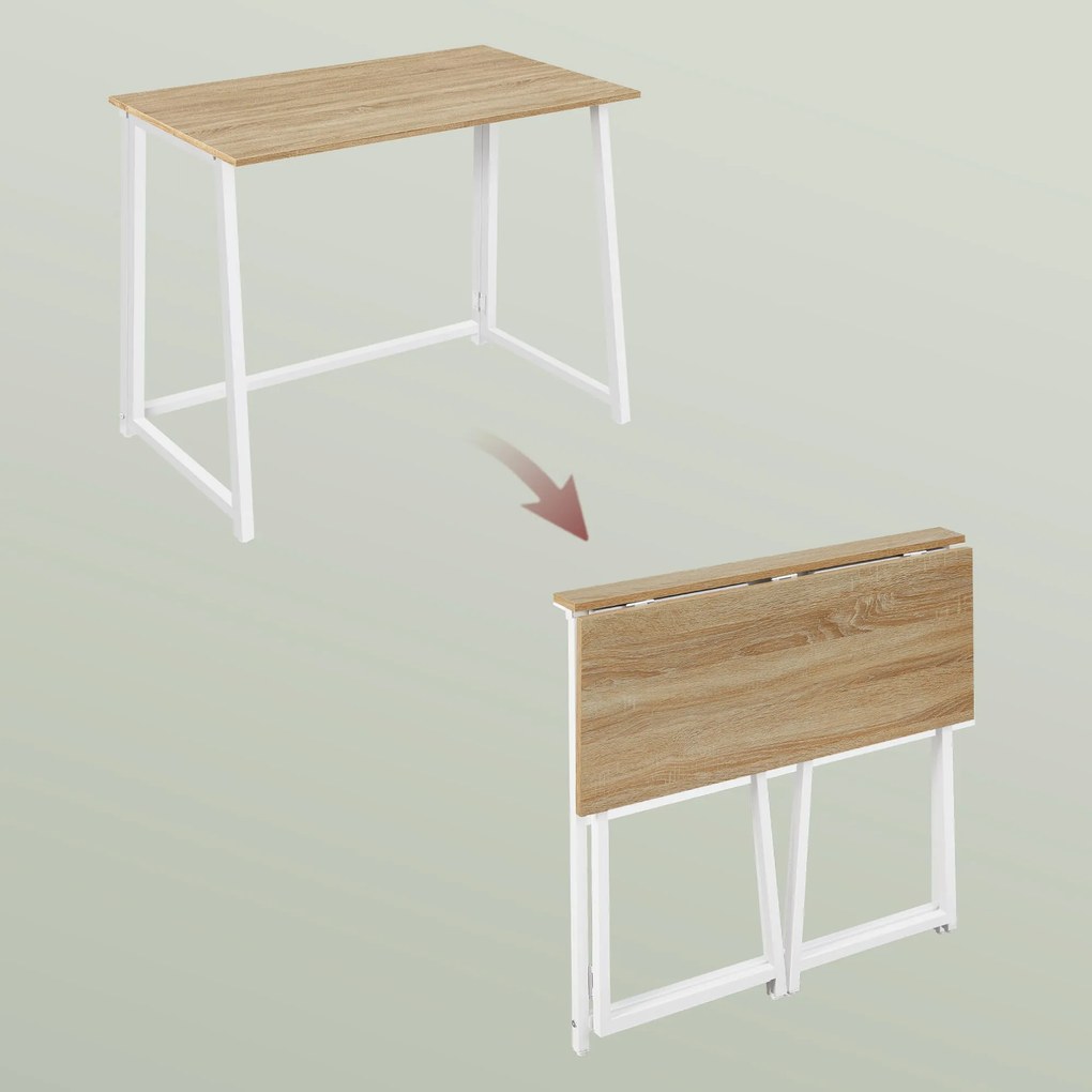 Zestaw do biura – składany stół ZARIMO 80×40 cm biały + krzesło biurowe AVOLA VELVET niebieskie