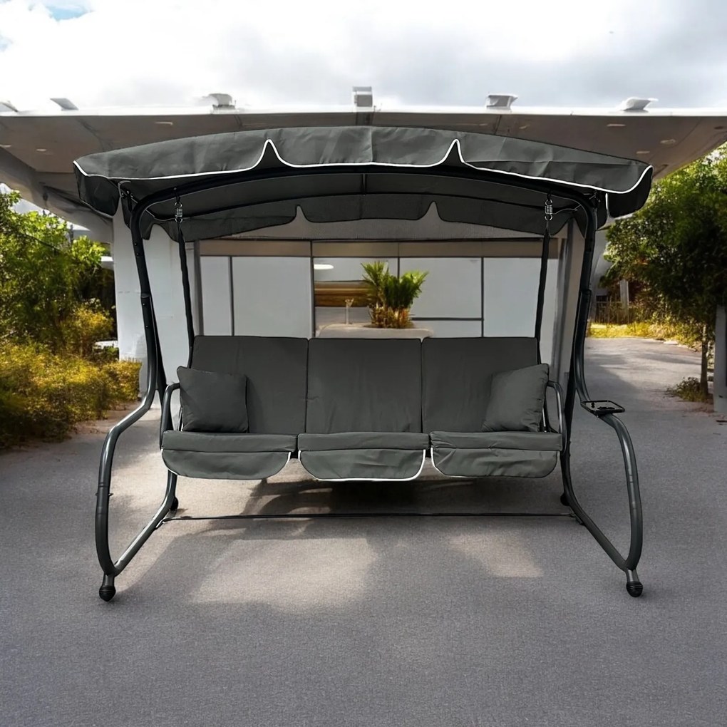 Bujana huśtawka do ogrodu wolnostojąca Nepal MAS-4026 szary