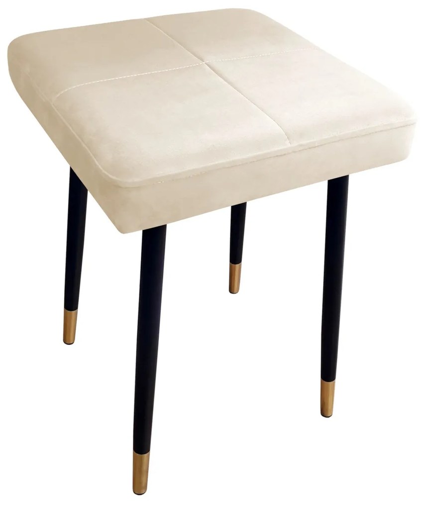 Taboret MAX MG50 kremowy podstawa czarna/złota