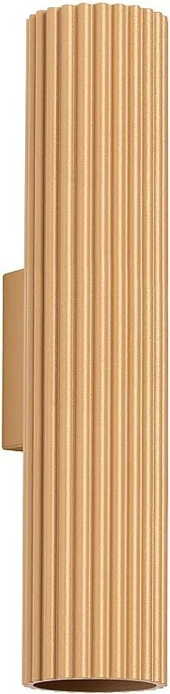 Lampa Ścienna Minimalistyczny Karbon, Aluminium - 2 Źródło - L.6.5 X H.30 Cm - Złoty