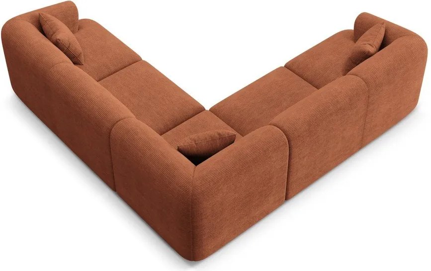 Sztruksowy narożnik w kolorze terakoty Campi – Cosmopolitan Design