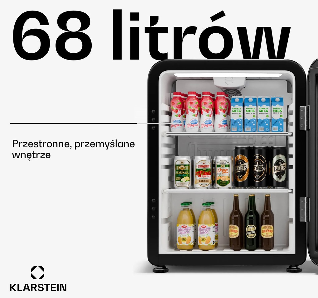 Klarstein Audrey Evo 56.3cm 65L Lodówka na Napoje Czarny