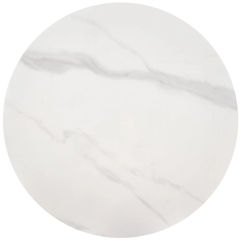 Ława okrągła spiek biały marmur/biały/złoty 50/52 cm TALBI