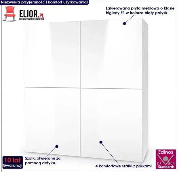 Nowoczesna komoda Vomes 2X - biały połysk