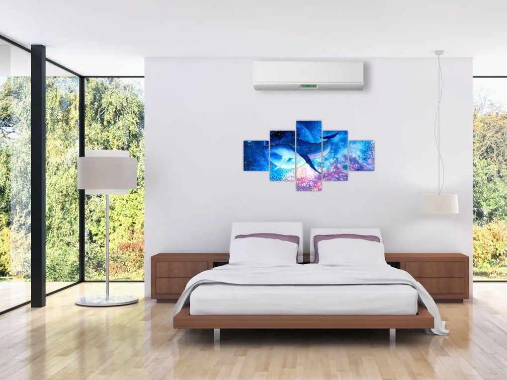 Obraz - Kosmiczny wieloryb (125x70 cm)