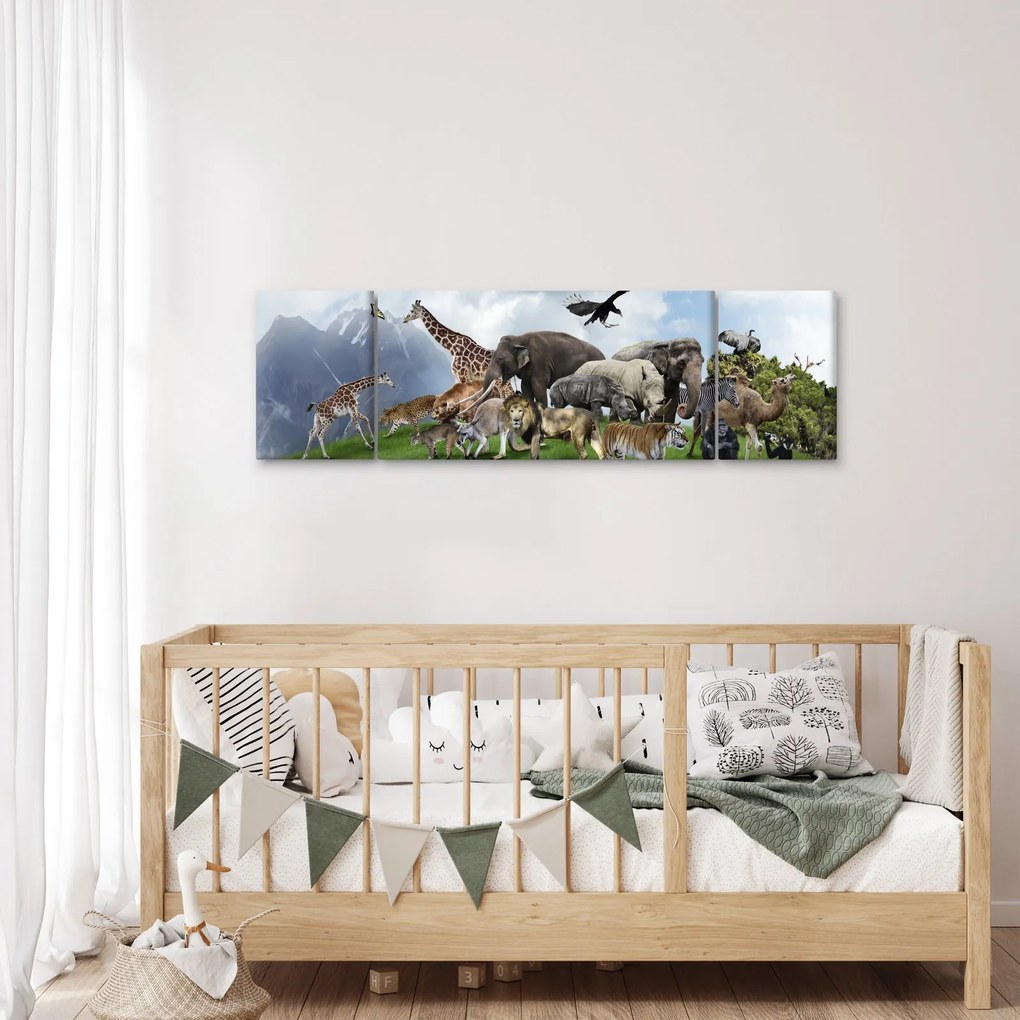Obraz - Zwierzątka na wyspie (170x50 cm)
