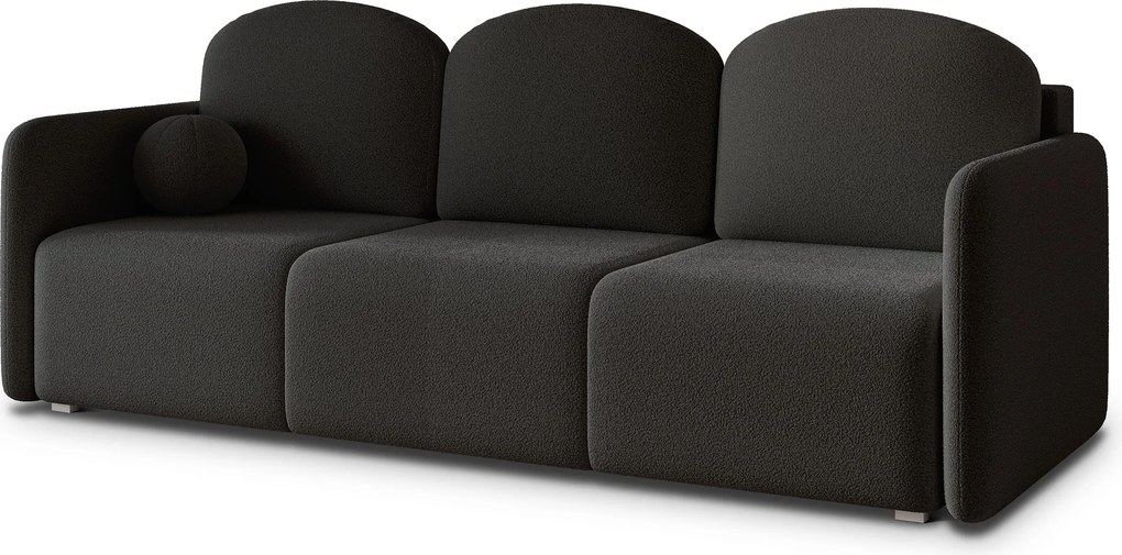 Masseno Sofa SUVI III z funkcją spania i pojemnikiem na pościel, Rozkładana sofa - Czarny, QUELLE 100