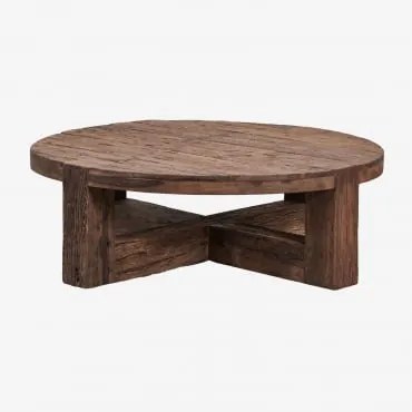 Okrągły Stolik Kawowy Ø120 Cm Z Drewna Juvira Ø120 Cm - Sklum