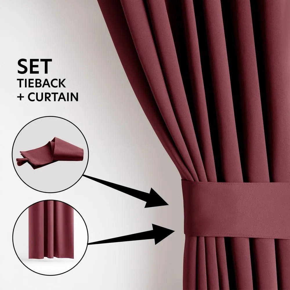 Bordowa zasłona termiczna/częściowo zaciemniająca (dimout) 140x245 cm Kierra – Restilo