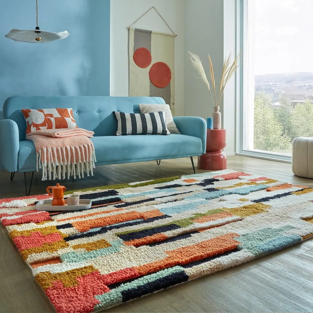 Wełniany dywan tkany ręcznie 120x170 cm Zagora Geo Shaggy – Flair Rugs